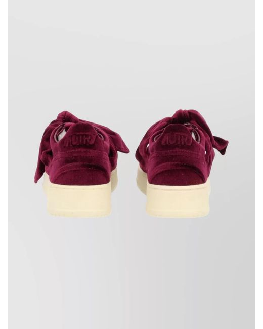 Autry Purple Velvet Low-Top Sneakers