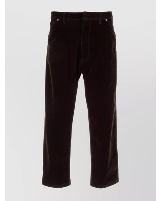 Prada Black Velvet Straight-Leg Trousers for men