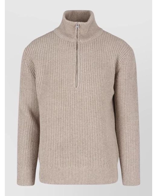 Closed Natural High Neck Ribbed Knit Regular Fit Sweater for men