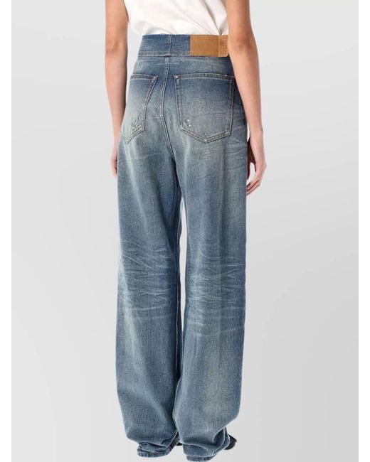 MM6 by Maison Margiela Blue Denim High-Rise Straight-Leg Jeans