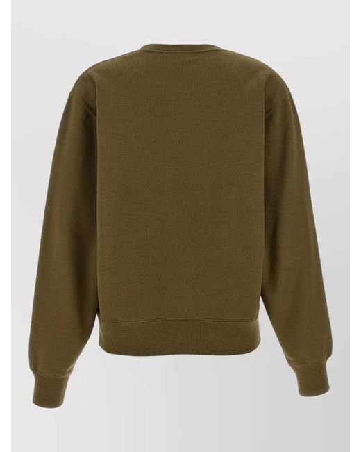 Saint Laurent Green Cassandre Logo Crew Neck Sweatshirt