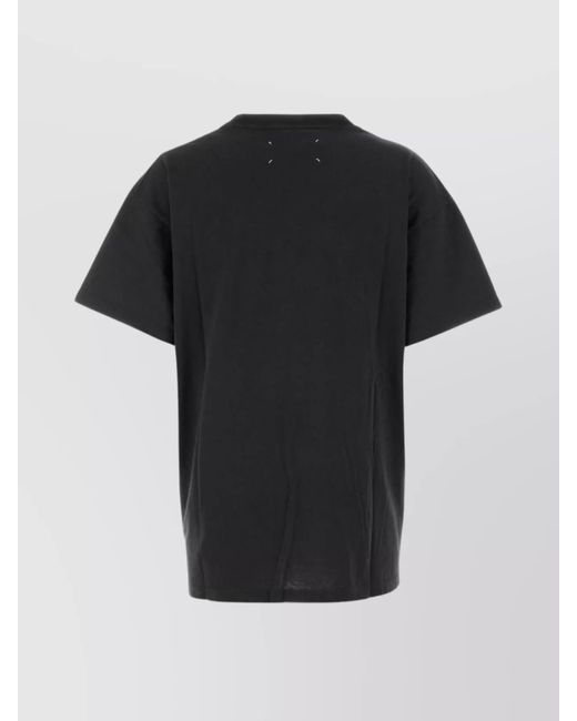 Maison Margiela Black Cotton Oversized Short-Sleeve Printed T-Shirt