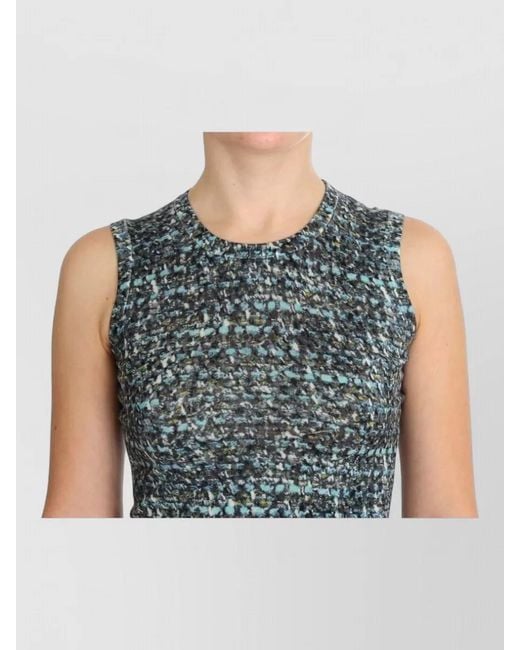 Dolce & Gabbana Blue Wool Sleeveless Pullover Round Neckline