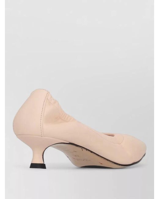 LA ROSE Natural Kitten Heel Pumps Pointed Toe Lightweight Design