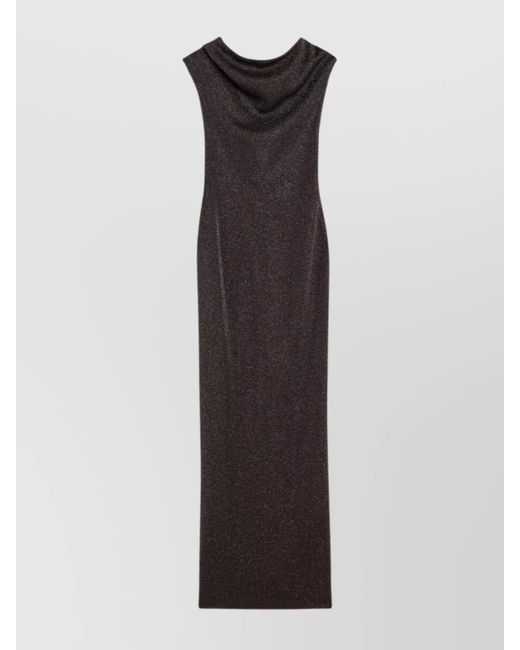 Max Mara Brown Viscose And Lurex Yarn Dress