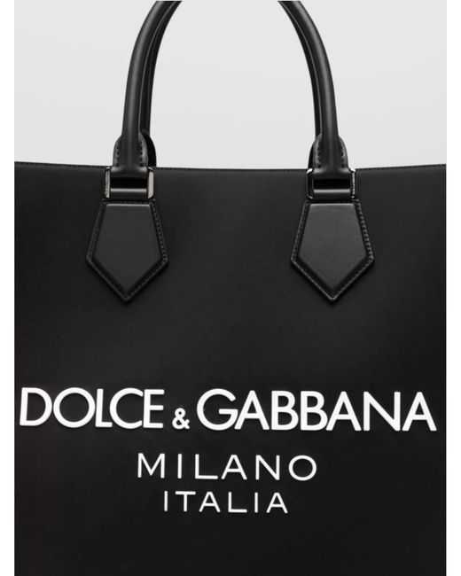 Dolce & Gabbana Black Nylon Large Tote Bag for men