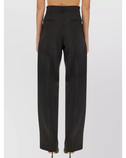 Sportmax Black Virgin Wool Wide-Leg Trousers
