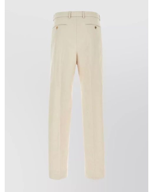 Gucci White Cotton Tailored Trousers for men