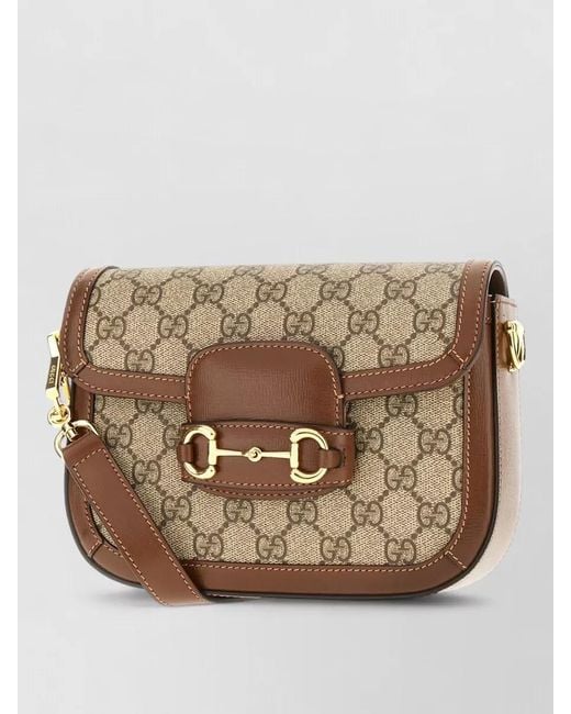 Gucci Brown Gg Supreme Mini Horsebit 1995 Crossbody Bag