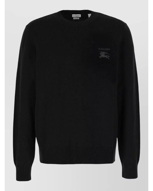 Burberry Black Wool Crewneck Sweater for men