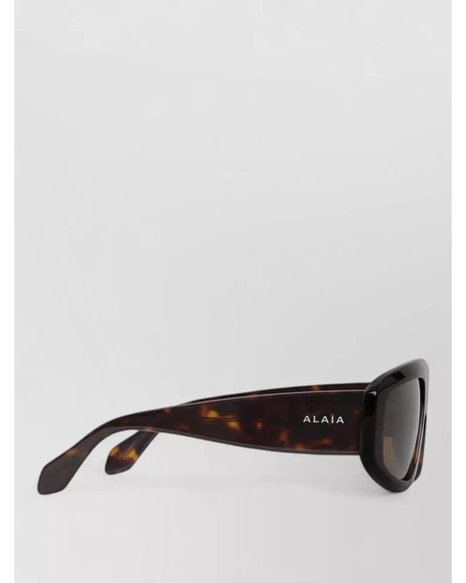Alaïa Gray Aviator Mask Sunglasses Acetate Square Frame