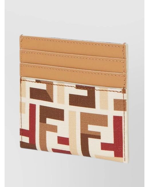 Fendi Brown Printed Cardholder