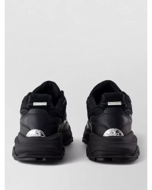 Versace Black Sneakers Chunky Sole Mesh Panels Design
