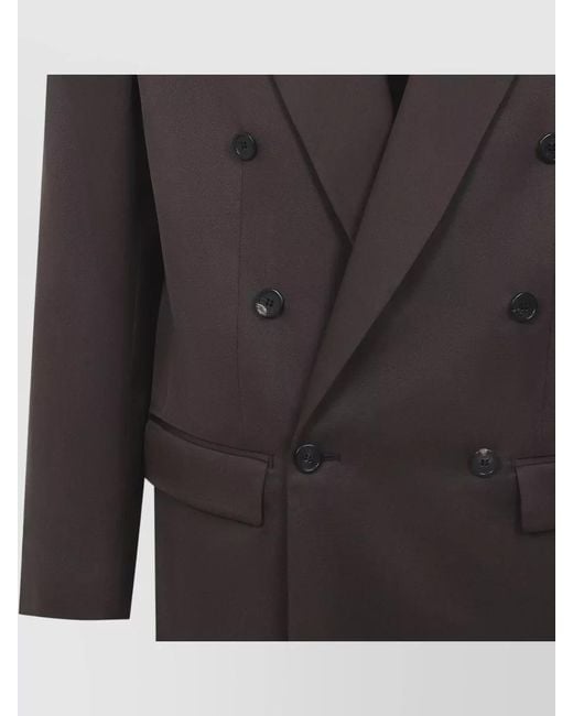 Saint Laurent Black Double Breasted Silk Tailored Jacket for men