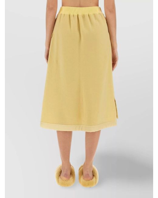 Jil Sander Yellow Virgin Wool Regular-Fit Midi Skirt