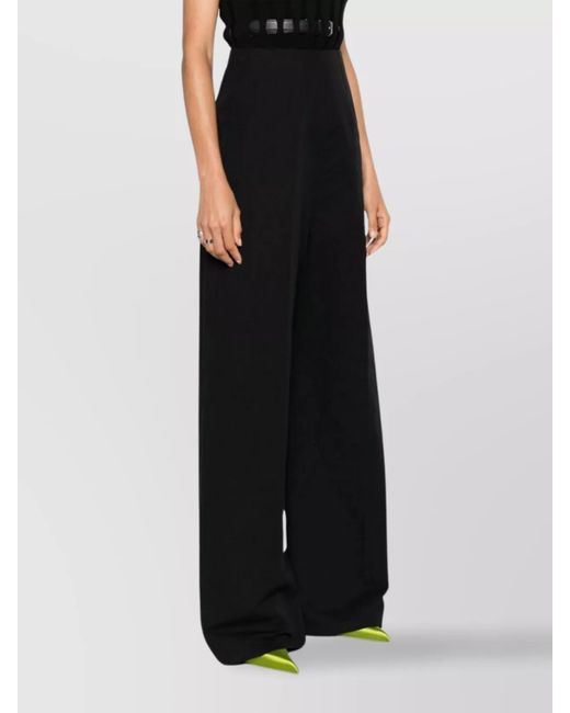 Sportmax Black High-Rise Wide-Leg Trousers