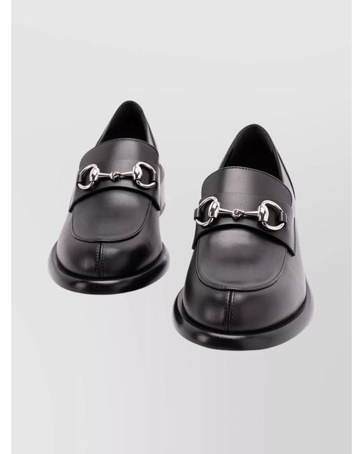 Gucci Black Horsebit-Detailed Leather Loafers