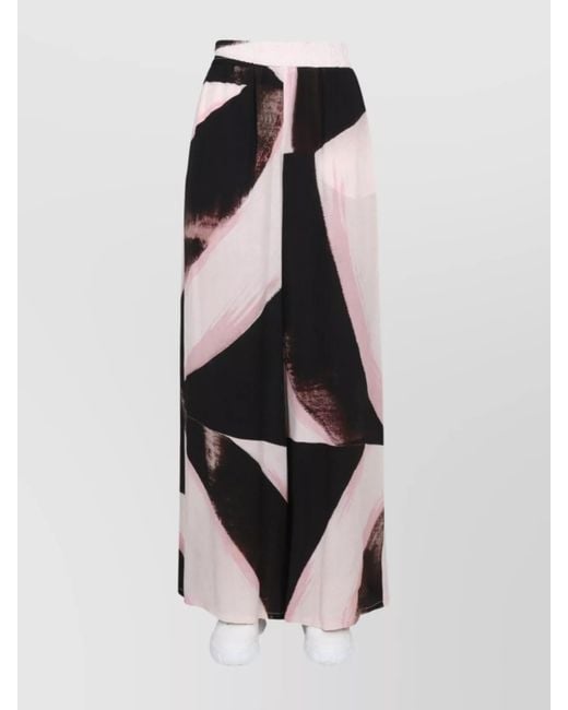 McQueen White Silk High-Rise Wide-Leg Trousers