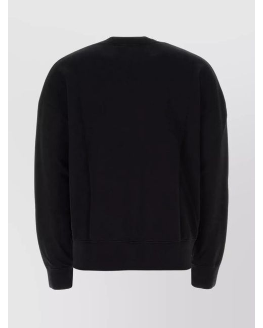 Palm Angels Blue Cotton Oversized Logo-Print Crew-Neck Sweatshirt for men