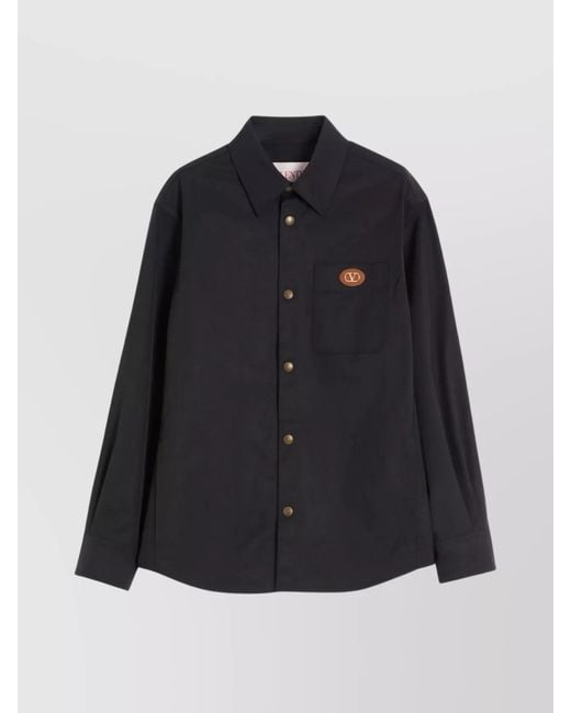 Valentino Garavani Black Oversized Shirt Jacket for men