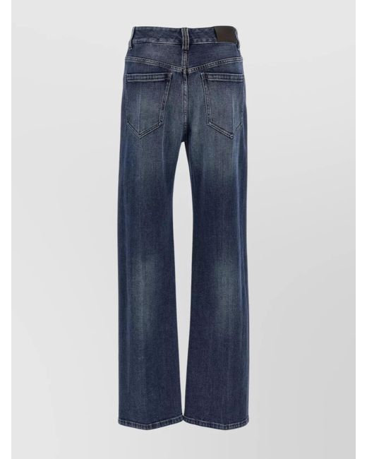 Brunello Cucinelli Blue Denim Contemporary Loose Straight-Leg Trousers