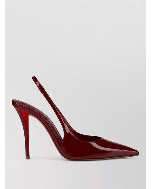 Christian Louboutin Red Patent Leather Slingback Pumps