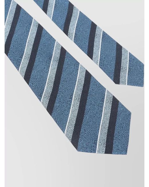 Kiton Blue Wide Tie Diagonal Striped Pattern Design for men