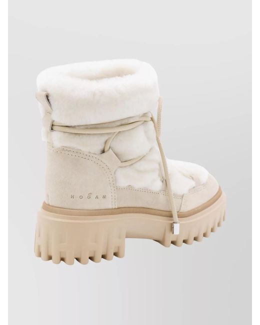Hogan Natural Leather Ankle Boots