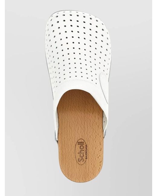 Balenciaga White Leather Clog Mules