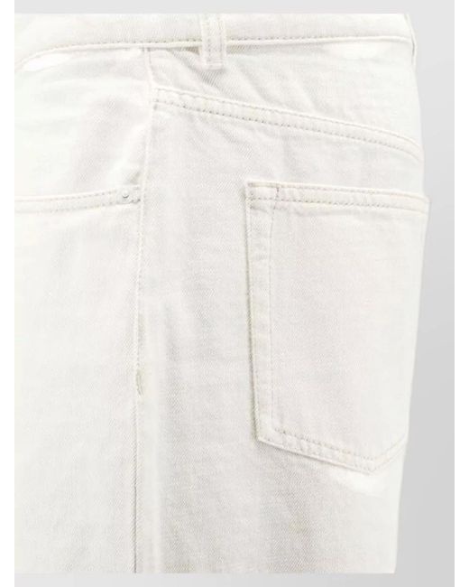 AMI White High Waist Wide Leg Denim Trousers for men