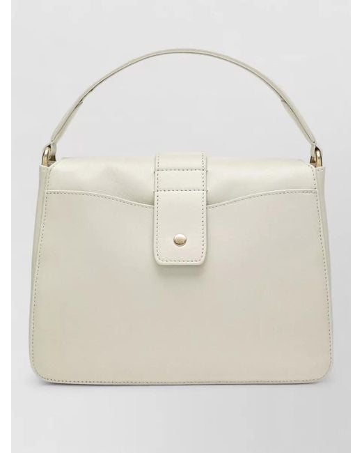 Burberry Natural Shoulder Bag Decorative Buckle Goldtone Hardware Top Handle