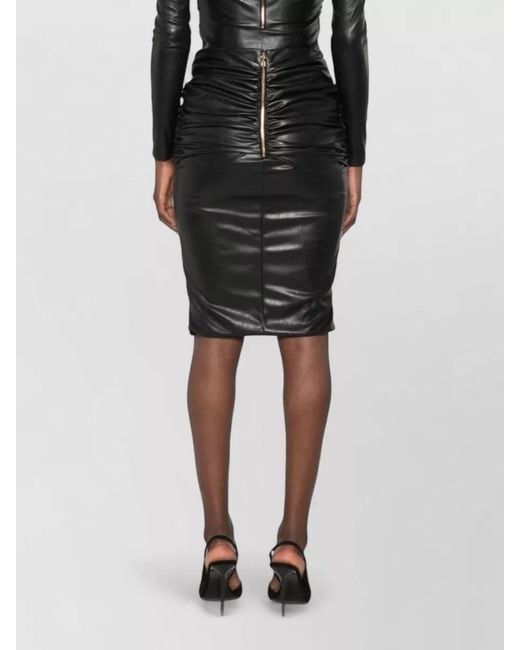Elisabetta Franchi Black Fitted Knee Length Dress Long Sleeves