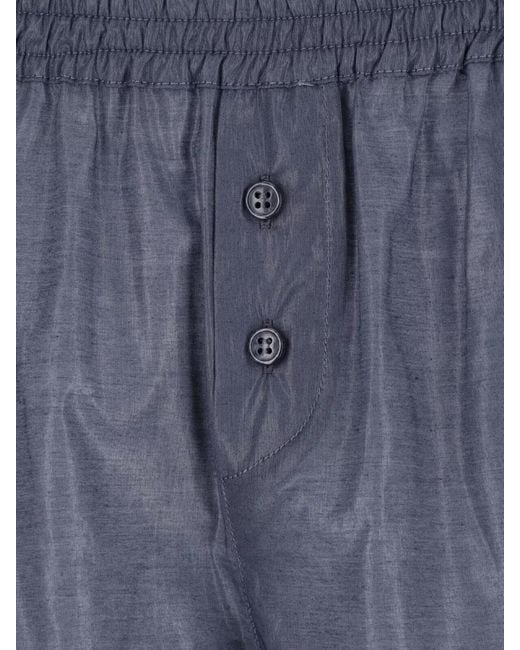 Paloma Wool Blue Straight Pants Button Detail Side Pocket