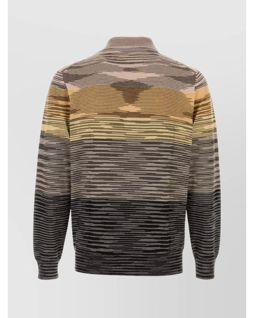 Missoni Gray Wool Polo Shirt for men