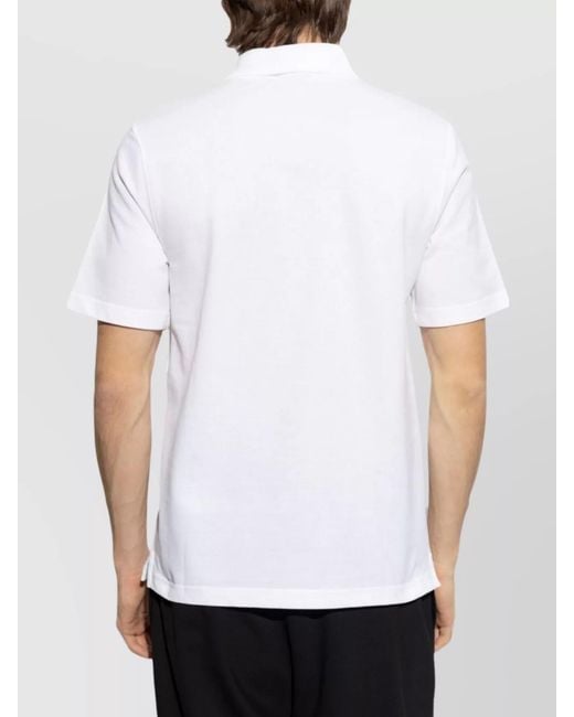 Lanvin White Cotton Piqué Regular-Fit Short-Sleeve Polo Shirt for men