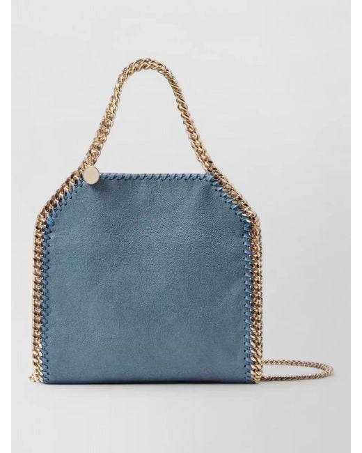Stella McCartney Blue Falabella Mini Tote Bag Chain Detail
