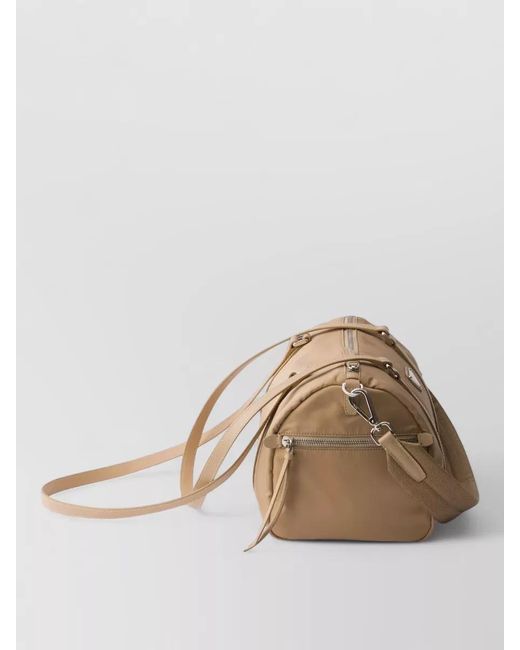 Prada Natural Structured Clutch Bag Adjustable Strap Handles