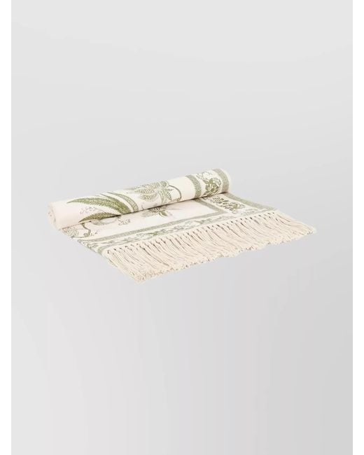Zimmermann White Peacock Floral Print Beach Towel