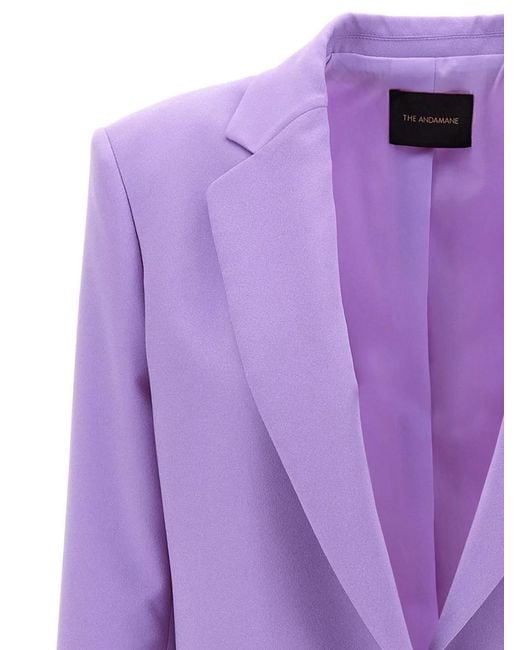 ANDAMANE Purple Single-Breasted Blazer