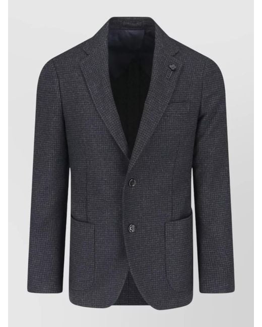 Lardini Blue Single Breasted Regular Fit Blazer Jacket for men