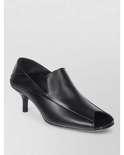 IRO Black Kitten Heel Peep Toe Smooth Pumps