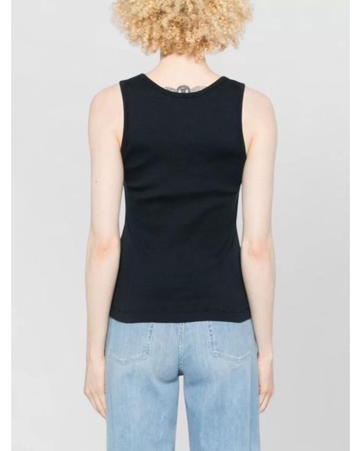 Maison Kitsuné Blue Baby Fox Cotton Ribbed Tank Top