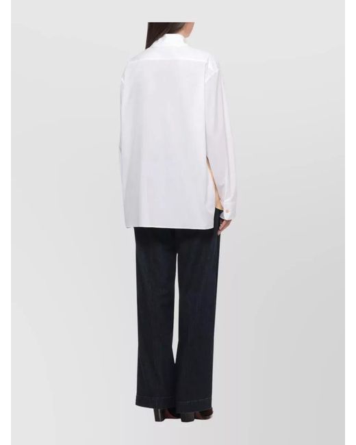 Etro Multicolor Contrast Floral Panel Cotton Silk Shirt