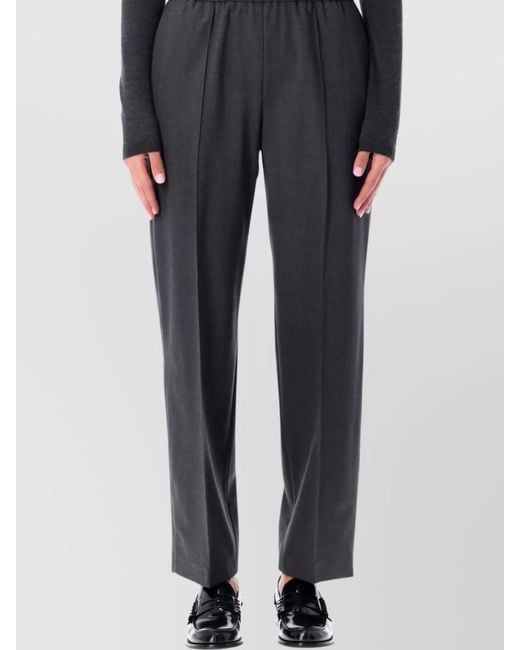 Fabiana Filippi Black Comfortable Wool Jogging Trousers Side Pockets