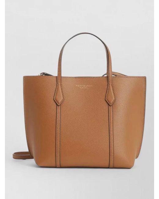 Tory Burch Brown Perry Small Structured Leather Tote Bag