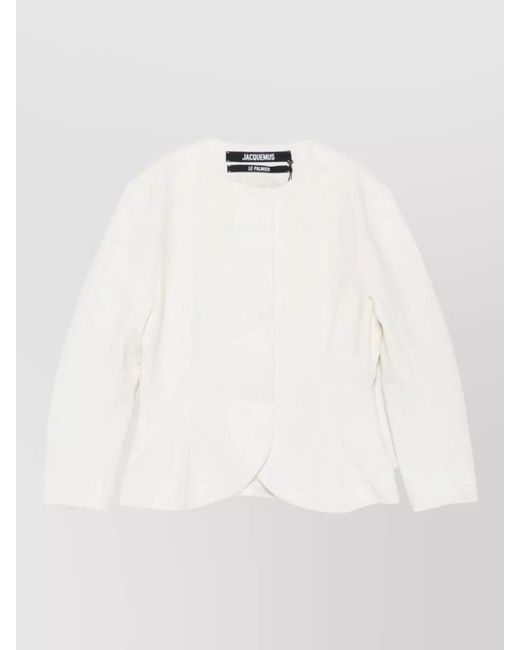 Jacquemus White Peplum Fitted Jacket
