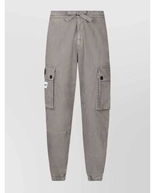 Dolce & Gabbana Gray Cotton Regular-Fit Wide-Leg Cargo Trousers for men