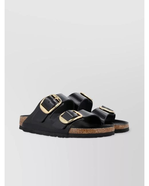 Birkenstock Black Leather Arizona Big Buckle Sandals