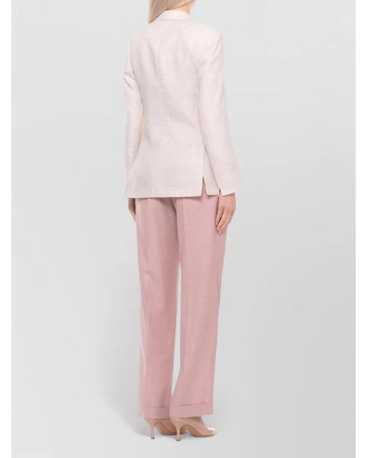 Lardini Natural Double Breasted Linen Wool Tailored Blazer