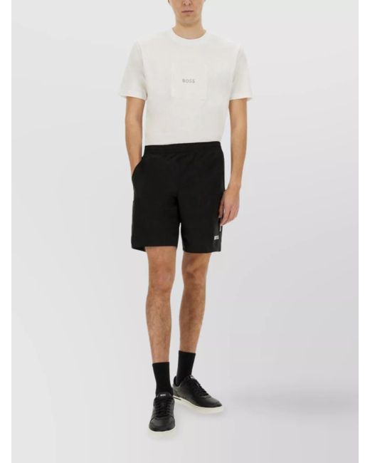 Boss White Logo Crew Neck T-Shirt for men